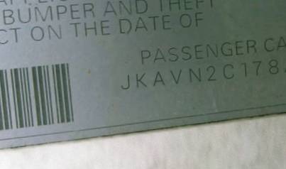 VIN prefix JKAVN2C178A0