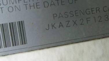 VIN prefix JKAZX2F123A0