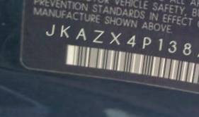 VIN prefix JKAZX4P138A0