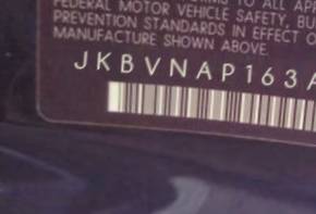 VIN prefix JKBVNAP163A0
