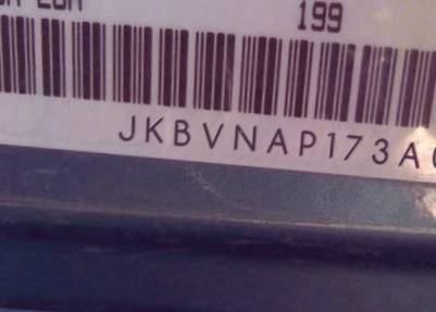 VIN prefix JKBVNAP173A0