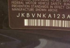 VIN prefix JKBVNKA123A0
