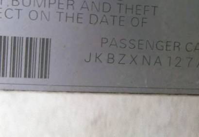 VIN prefix JKBZXNA127A0