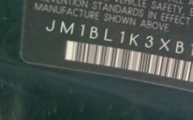 VIN prefix JM1BL1K3XB14