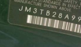 VIN prefix JM3TB28A9901