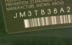 VIN prefix JM3TB38A2801