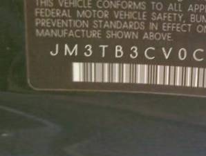 VIN prefix JM3TB3CV0C03