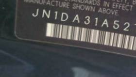 VIN prefix JN1DA31A52T3