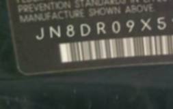 VIN prefix JN8DR09X52W6