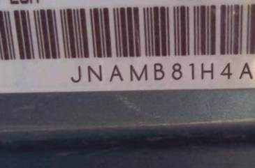 VIN prefix JNAMB81H4AAH