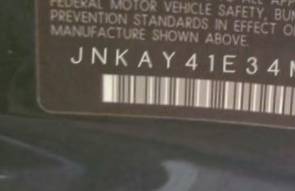 VIN prefix JNKAY41E34M4