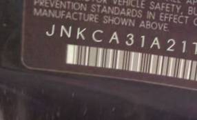 VIN prefix JNKCA31A21T0