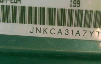 VIN prefix JNKCA31A7YT2