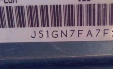 VIN prefix JS1GN7FA7F21
