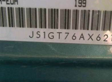 VIN prefix JS1GT76AX621