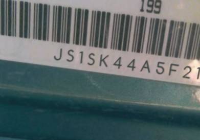 VIN prefix JS1SK44A5F21