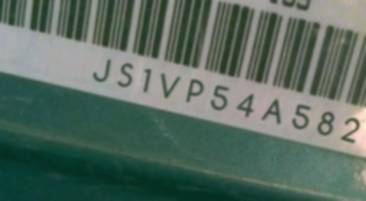 VIN prefix JS1VP54A5821