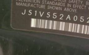 VIN prefix JS1VS52A0521