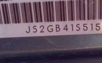 VIN prefix JS2GB41S5152
