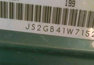 VIN prefix JS2GB41W7152