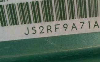 VIN prefix JS2RF9A71A61