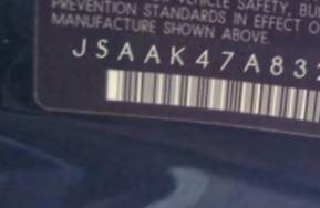 VIN prefix JSAAK47A8321
