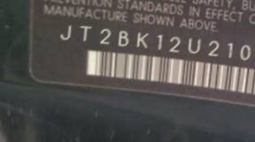 VIN prefix JT2BK12U2100