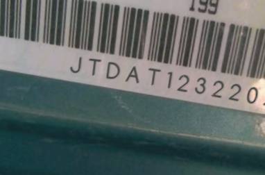 VIN prefix JTDAT1232202