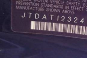VIN prefix JTDAT1232403
