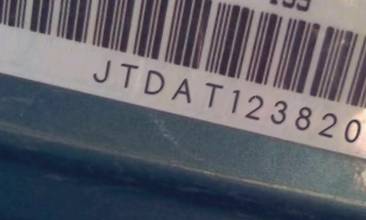 VIN prefix JTDAT1238202