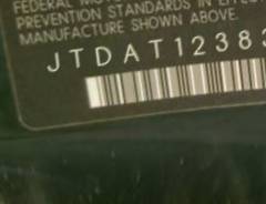VIN prefix JTDAT1238302