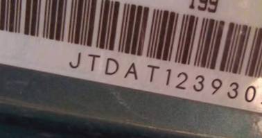 VIN prefix JTDAT1239302