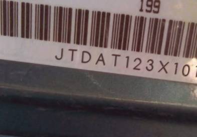 VIN prefix JTDAT123X101