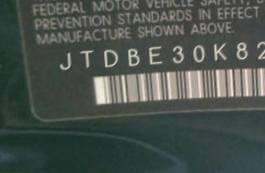 VIN prefix JTDBE30K8201