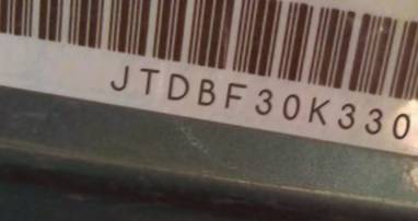 VIN prefix JTDBF30K3301