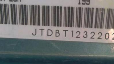 VIN prefix JTDBT1232202