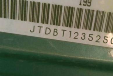 VIN prefix JTDBT1235250