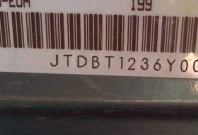 VIN prefix JTDBT1236Y00