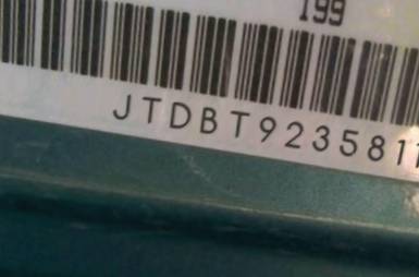 VIN prefix JTDBT9235811