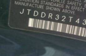 VIN prefix JTDDR32T4301