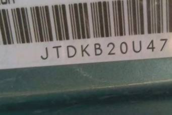 VIN prefix JTDKB20U4775