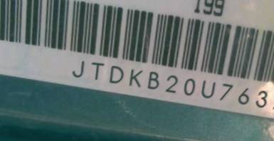 VIN prefix JTDKB20U7632