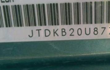 VIN prefix JTDKB20U8776