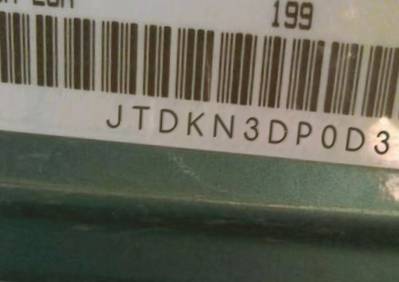 VIN prefix JTDKN3DP0D30