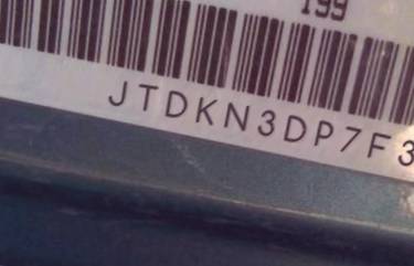 VIN prefix JTDKN3DP7F30