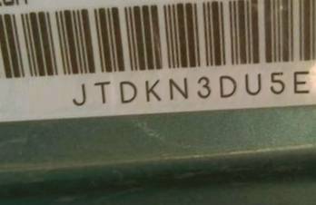 VIN prefix JTDKN3DU5E18