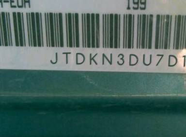 VIN prefix JTDKN3DU7D16