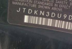 VIN prefix JTDKN3DU9D55