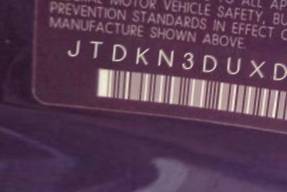 VIN prefix JTDKN3DUXD16