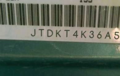 VIN prefix JTDKT4K36A53